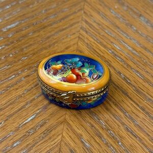 Limoges Hand-Painted Fruit Mini Trinket Box